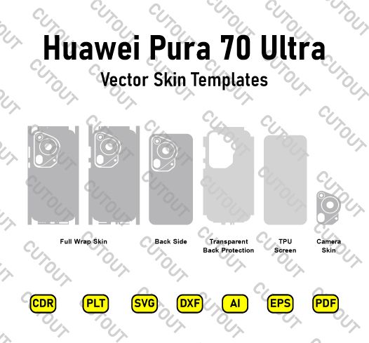 ​Archivos de corte de piel vectoriales para Huawei Pura 70 Ultra