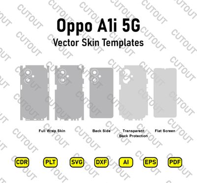 ​Archivos de corte de piel vectorial Oppo A1i 5G