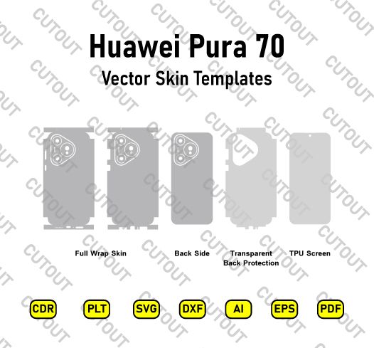 ​Archivos de corte de piel vectorial Huawei Pura 70