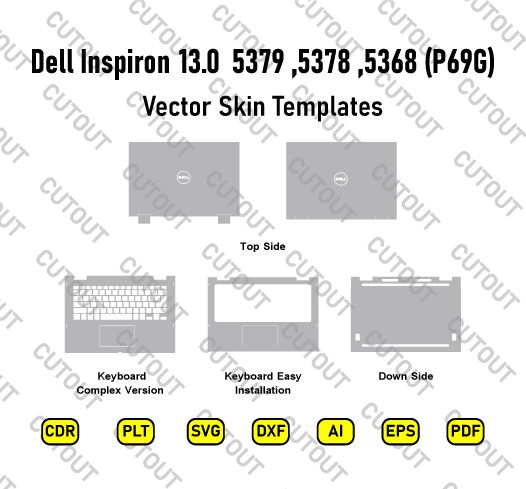 Dell Inspiron 13 5368, 5378, 5379 (P69G) Vector Skin Cut Files