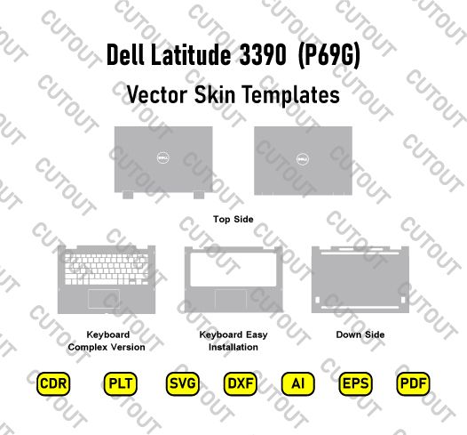 Dell Latitude 3390 2-in-1 (P69G) Vector Skin Cut Files