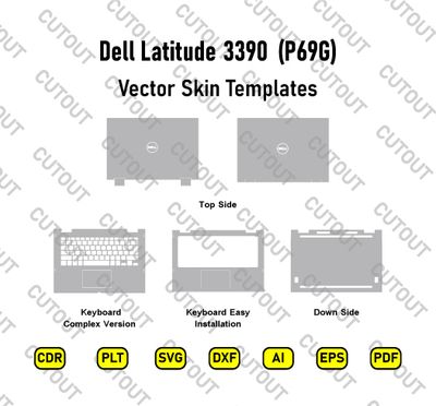 ​Archivos de corte de apariencia vectorial Dell Latitude 3390 2 en 1 (P69G)