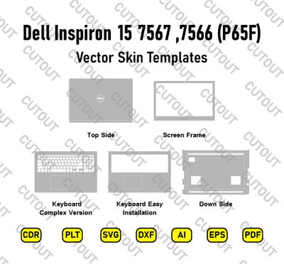 Dell Inspiron 15 7566, 7567 (P65F) Vector Skin Cut Files