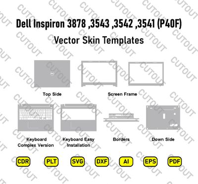 Dell Inspiron 3541, 3542, 3543, 3878 (P40F) Vector Skin Cut Files