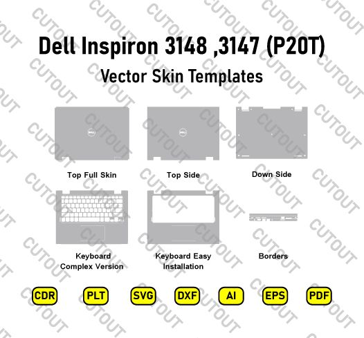 Dell Inspiron 3147, 3148 (P20T) Vector Skin Cut Files