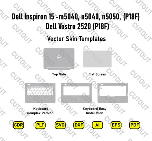 Dell Inspiron 15-M5040, N5040, N5050, Dell Vostro 2520 (P18F) Vector Skin Cut Files