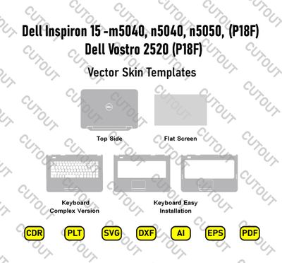 Dell Inspiron 15-M5040, N5040, N5050, Dell Vostro 2520 (P18F) Vector Skin Cut Files