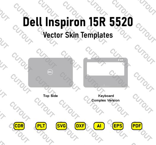 ​Archivos de corte de piel vectorial Dell Inspiron 15R 5520 (P25F)
