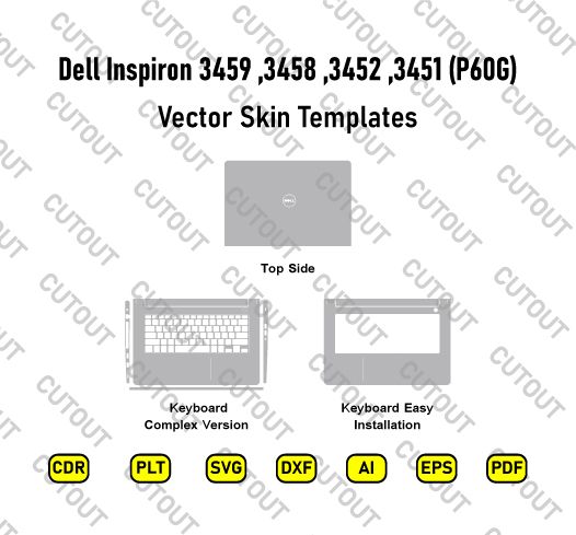Dell Inspiron 3451, 3452, 3458, 3459 (P60G) Vector Skin Cut Files