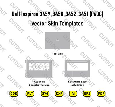 ​Archivos de corte de aspecto vectorial de Dell Inspiron 3451, 3452, 3458, 3459 (P60G)
