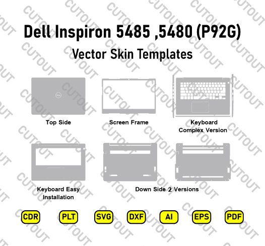 Dell Inspiron 5480, 5485 (P92G) Vector Skin Cut Files