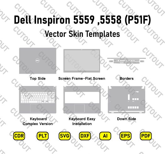 Dell Inspiron 5558, 5559 (P51F) Vector Skin Cut Files