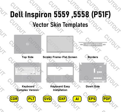 Archivos de corte de apariencia vectorial Dell Inspiron 5558, 5559 (P51F)