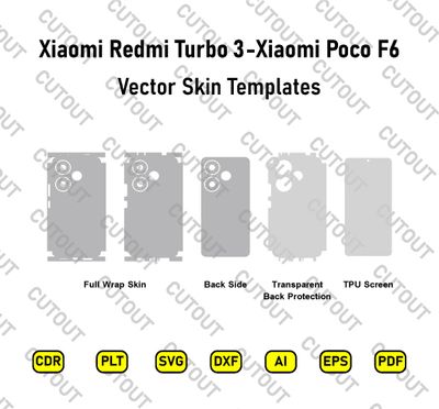 Xiaomi Redmi Turbo 3 / Xiaomi Poco F6 Vector Skin Cut Files