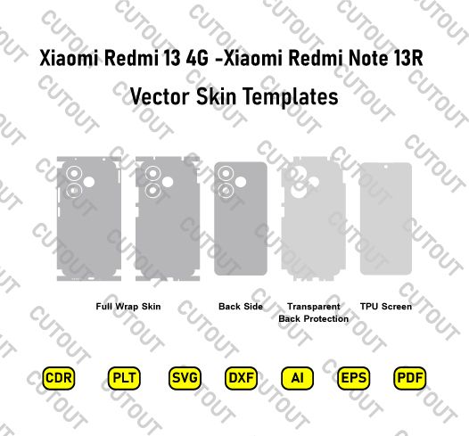 Xiaomi Redmi 13 4G/Xiaomi Redmi Note 13R Vector Skin Cut Files