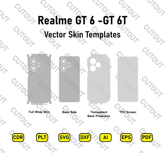 Realme GT 6-Realme GT 6T  Vector Skin Cut Files