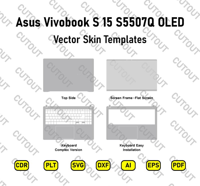 Asus Vivobook s 15 OLED S5507Q Vector Skin Cut Files