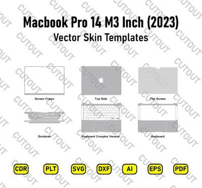 Macbook Pro 14 pulgadas 2023 Vector Skin Cut Files