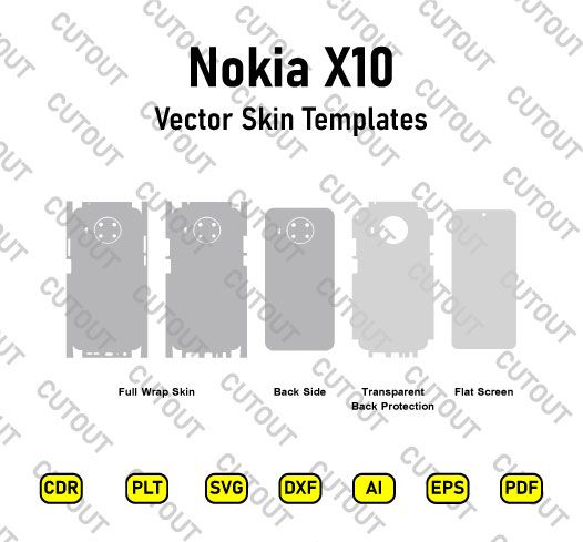 Nokia X10 Vector Skin Cut Files