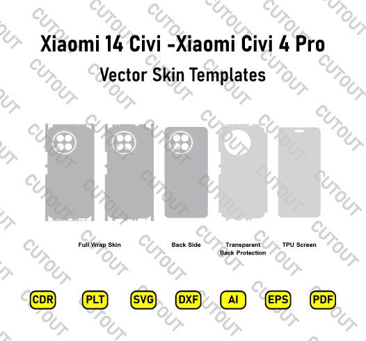 Xiaomi Civi 4 Pro-Xiaomi 14 Civi Vector Skin Cut Files