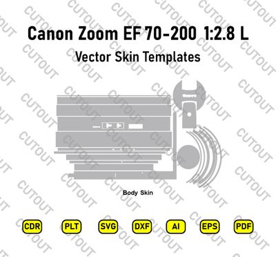 Canon Zoom EF 70-200 1:2.8 L Ultrasonic Lens Vector Skin Cut Files