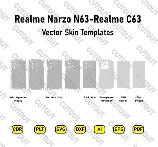Realme Narzo N63-Realme C63 Vector Skin Cut Files