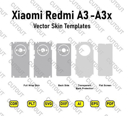 Xiaomi Redmi A3-Redmi A3x Vector Skin Cut Files