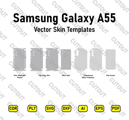 Samsung Galaxy A55 Vector Skin Cut Files