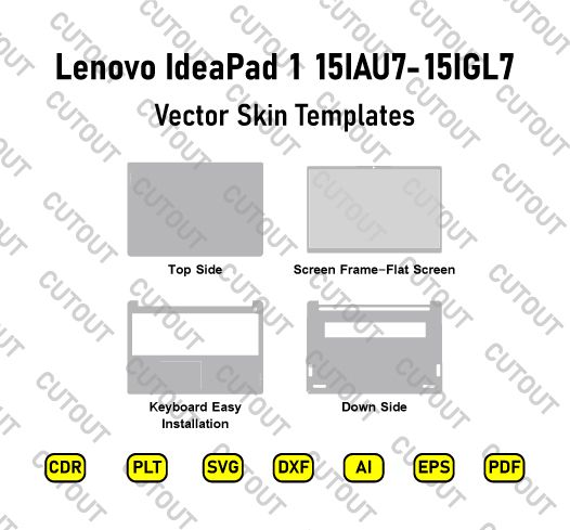 Lenovo IdeaPad 1 15IAU7-15IGL7 Vector Skin Cut Files