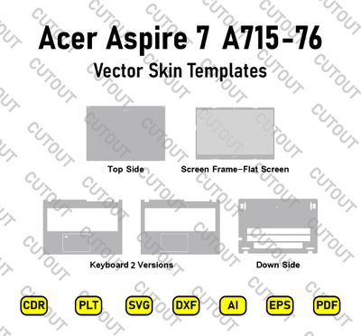 ​Archivos de corte de diseño vectorial para Acer Aspire 7 A715-76G