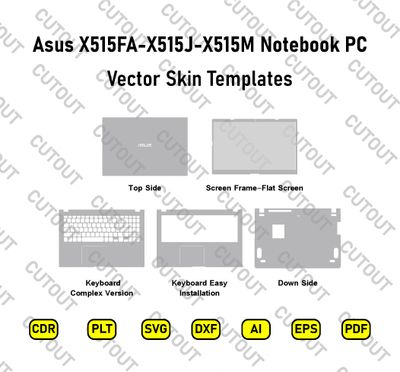​Archivos de corte vectorial para la cubierta del portátil Asus X515FA-X515J-X515M