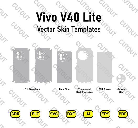 ​Archivos de corte de la carcasa vectorial para Vivo V40 Lite