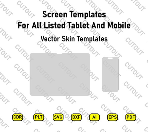 Screen Templates For All Listed Tablet And Mobile Models