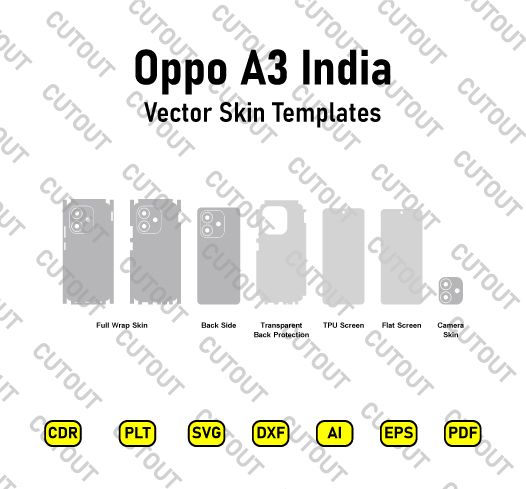 Oppo A3 India Vector Skin Cut Files