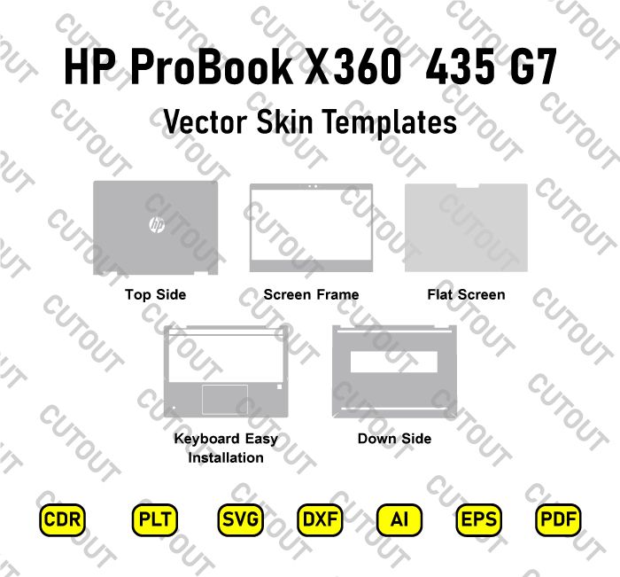 HP ProBook x360 435 G7 Vector Skin Cut Files