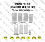 Infinix Hot 40 -Hot 40 Free Fire (X6836) Vector Skin Cut Files