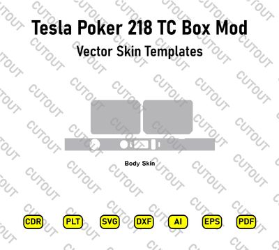 ​Archivos de corte de la carcasa vectorial Tesla Poker 218 TC Box MOD