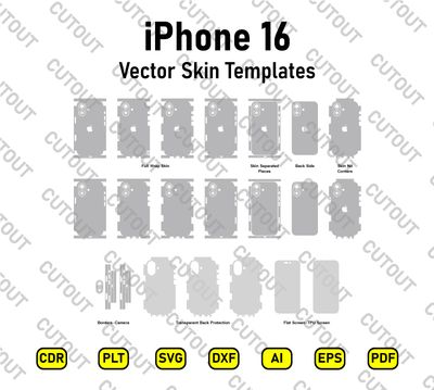 ​Archivos de corte de skin vectorial para iPhone 16