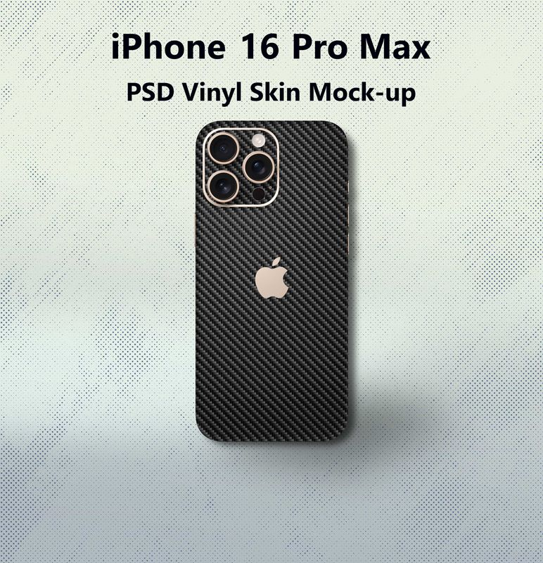 ​iPhone 16 Pro Max PSD Vinyl Skin Mock-up