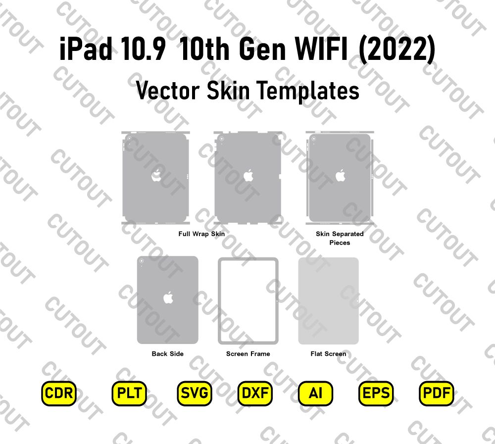 iPad 10.9 10th Gen (2022) Vector Skin Cut Files