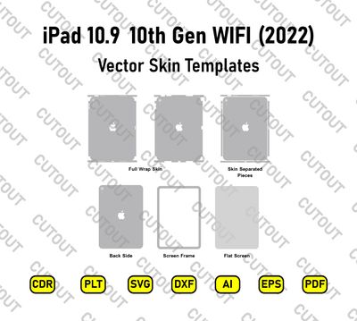 iPad 10.9 10th Gen (2022) Vector Skin Cut Files