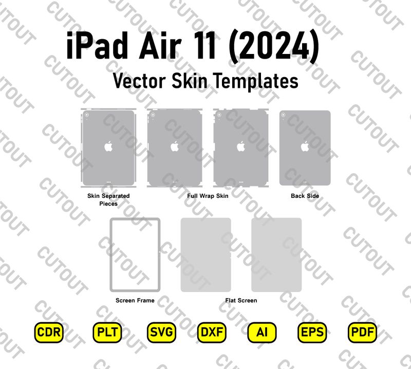 iPad Air 11 M2 (2024) Vector Skin Cut Files