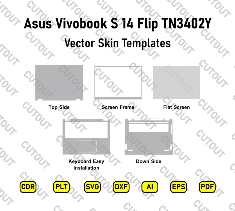 Asus Vivobook S 14 Flip TN3402Y Vector Skin Cut Files