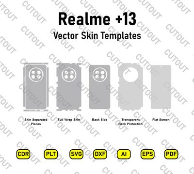 ​Archivos de corte de skins vectoriales para Realme 13+