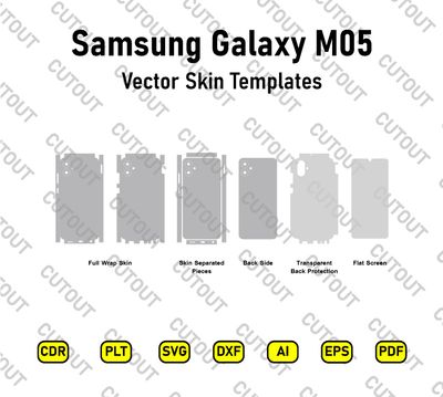 ​Archivos de corte de skin vectorial para Samsung Galaxy M05