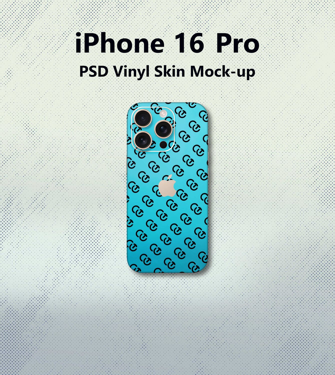 iPhone 16 Pro PSD Vinyl Skin Mockup