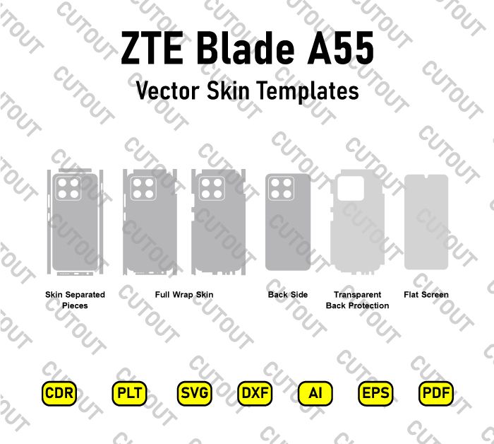 ZTE Blade A55 Vector Skin Cut Files