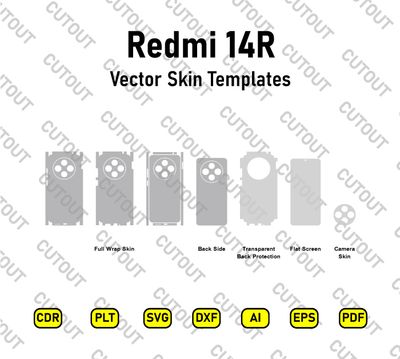 ​Archivos de corte de la carcasa vectorial Redmi 14R