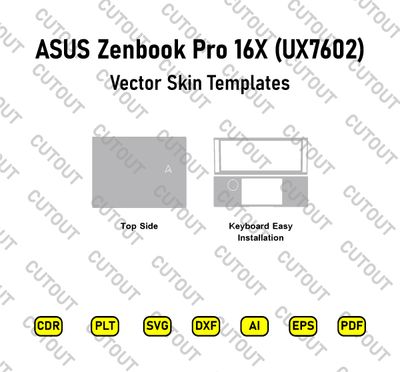 ​Archivos de corte vectorial para ASUS Zenbook Pro 16X OLED (UX7602)