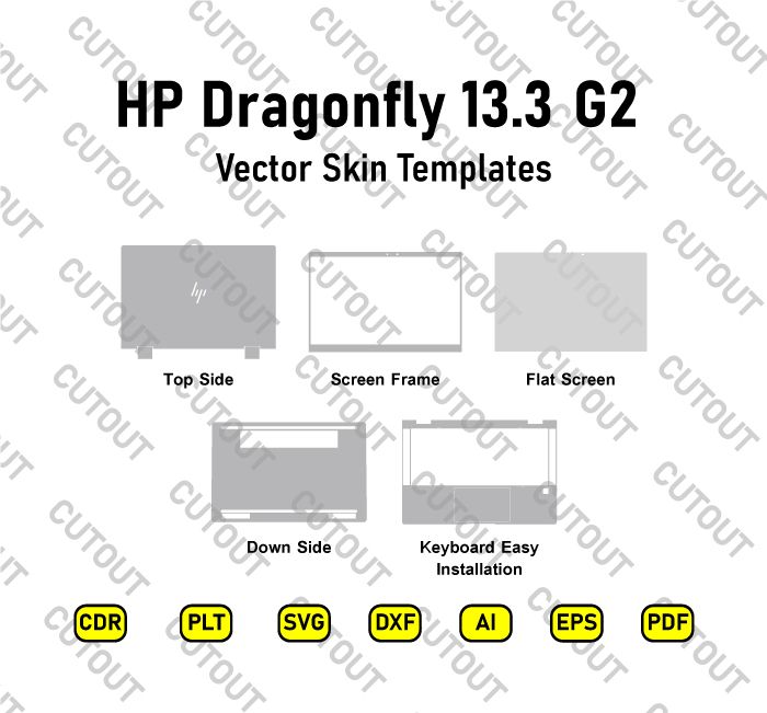 HP Dragonfly G2 13.3 Vector Skin Cut Files